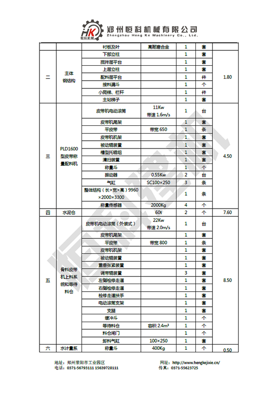 HZS60混凝土攪拌站報(bào)價單